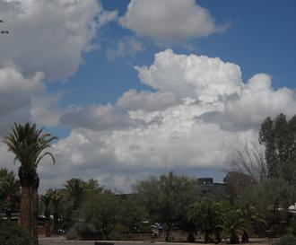Clouds gathering over the Tucson desert before rain